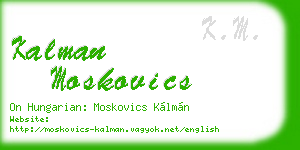 kalman moskovics business card